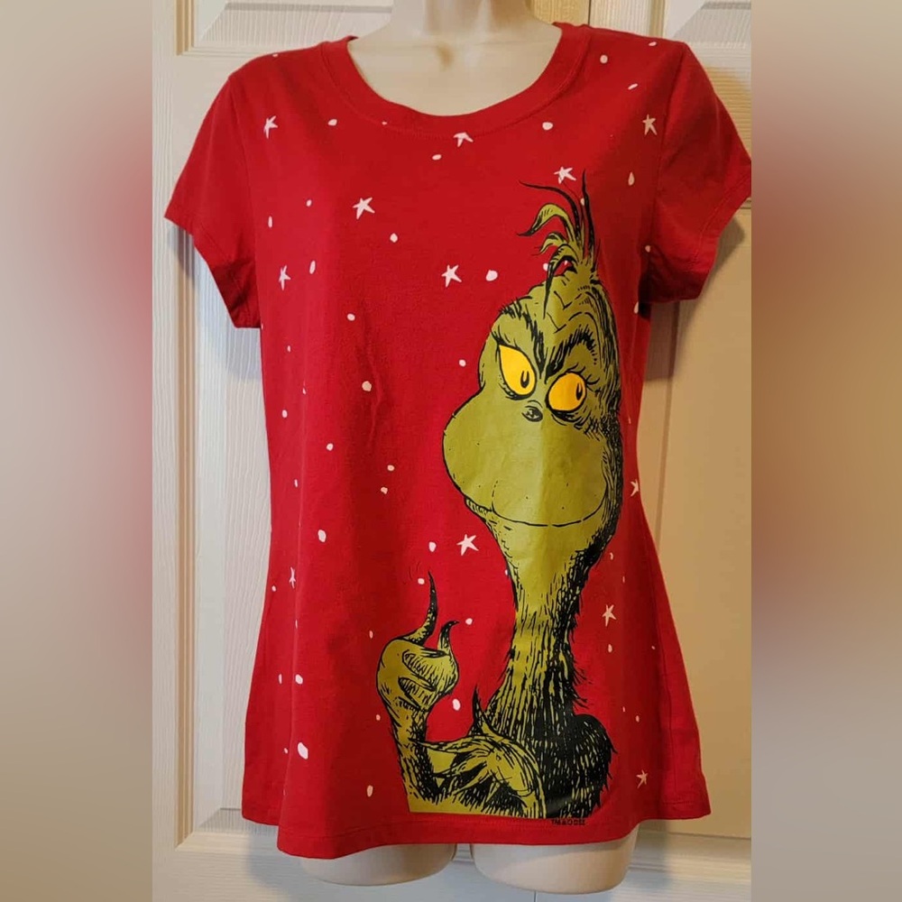 *New - Red Grinch Short Sleeve Kids Tee (sz x-large. 15–17)